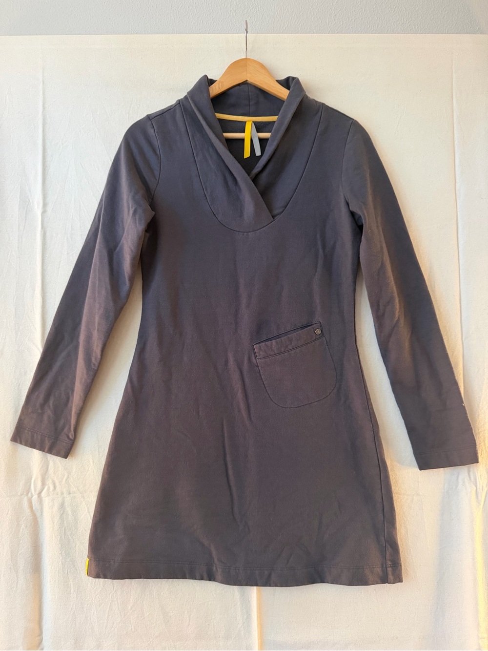 Lole Charcoal Gray Mini Dress with Shawl Collar